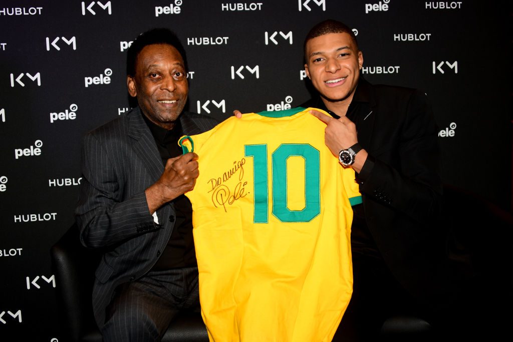 "Hublot Loves Football" : Pele &amp; Kylian Mbappe Meeting In Paris