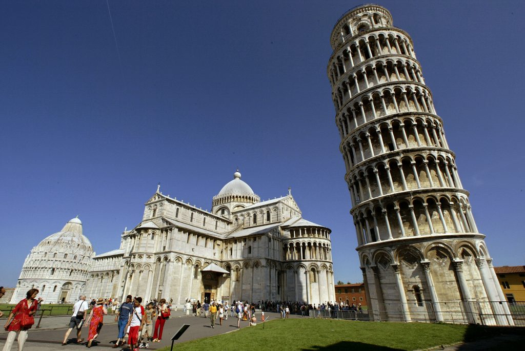 Leaning Tower Offers Night Views