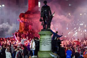 Rangers Fans Celebrate Winning Title