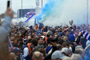 Rangers Fans Outside Ibrox