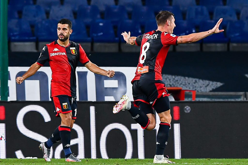 Derby di Genova l'esultanza contro il Var di Lerager