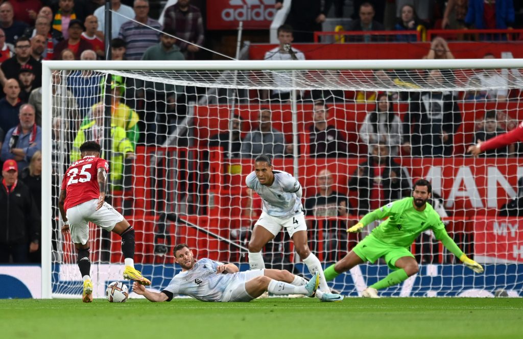 North West Derby, il goal di Sancho