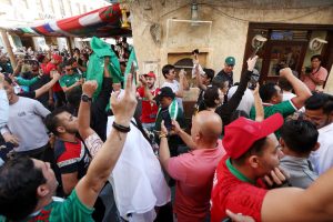 Fans Watch Argentina v Saudi Arabia At Souq Waqif - FIFA World Cup Qatar 2022