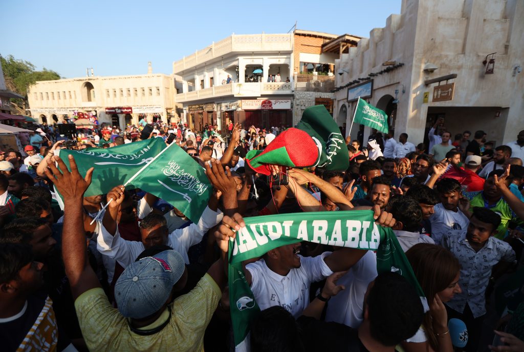 Fans Watch Argentina v Saudi Arabia At Souq Waqif - FIFA World Cup Qatar 2022