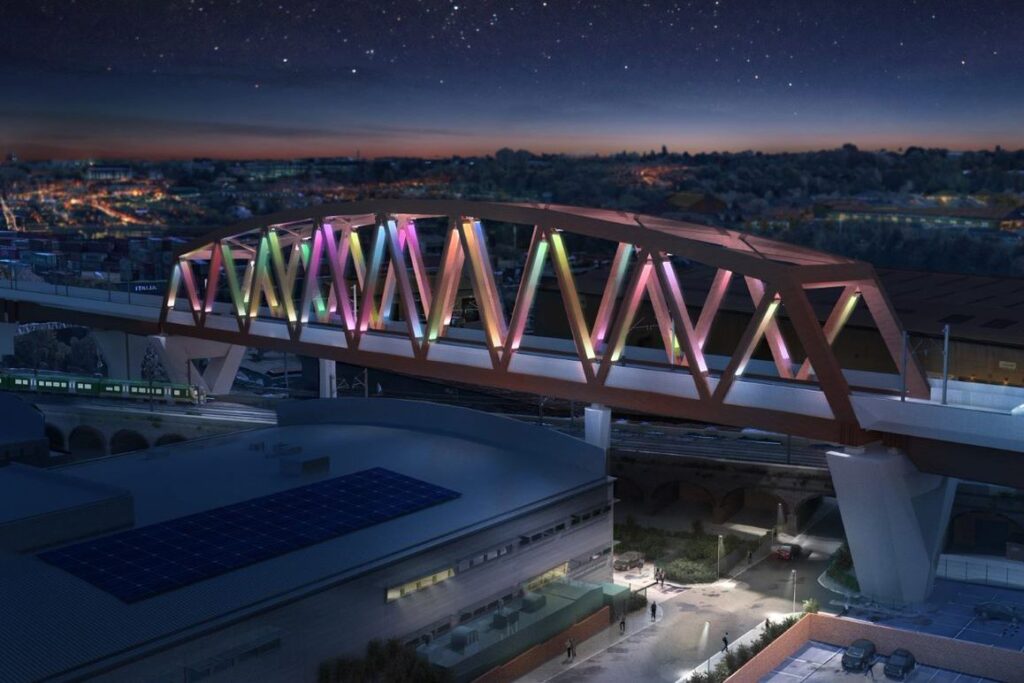 Bellingham Bridge sarà illuminato dopo il tramonto