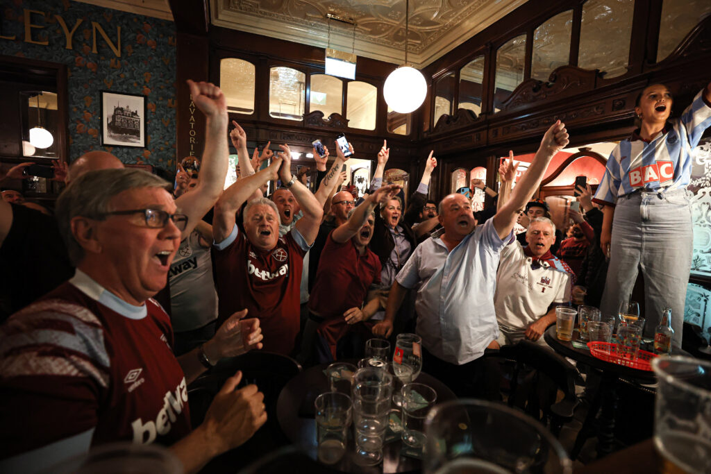 West Ham Fans Gather To Watch Europa Conference League Final