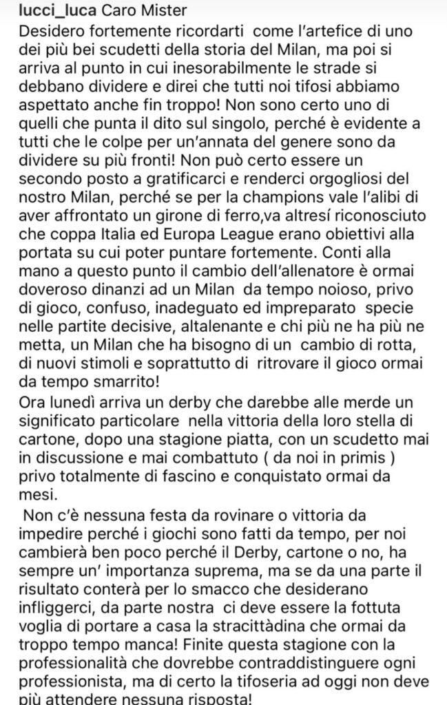 LUCA LUCCI CURVA