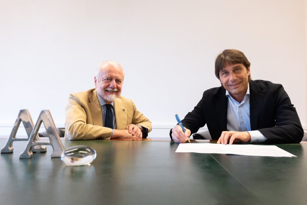 De Laurentiis e Antonio Conte, presidente e allenatore del Napoli