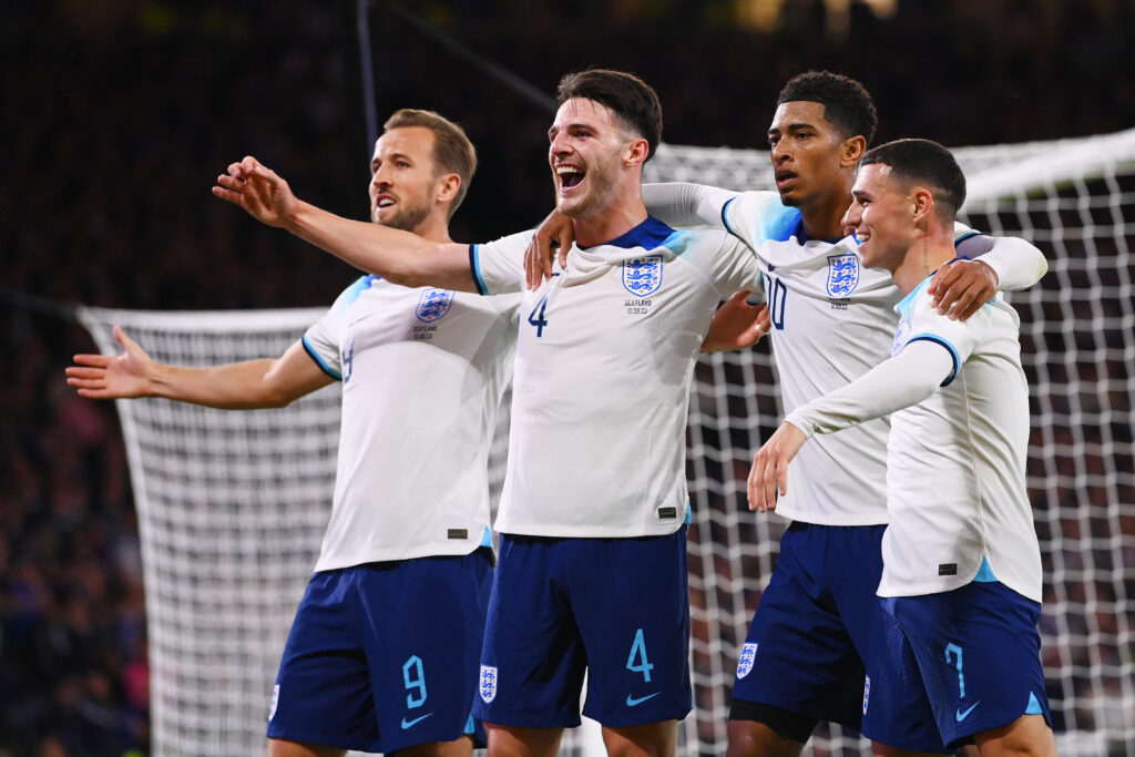 Harry Kane, Declan Rice, Jude Bellingham, Phil Foden