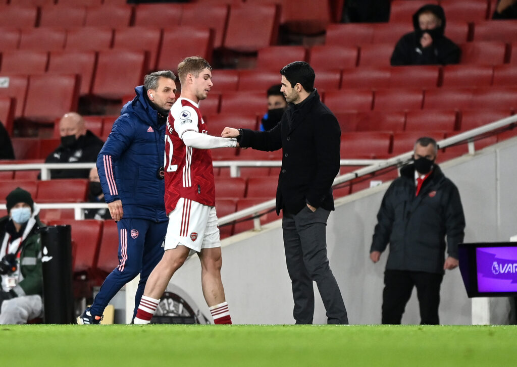 Arteta e Smith Rowe Arsenal