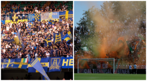 Tifoserie Hellas Verona e Venezia (Photo by Emmanuele Ciancaglini/Getty Images) (Photo by Timothy Rogers/Getty Images)