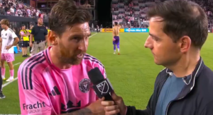 Messi risponde ad una domanda sul suo futuro all'Inter Miami (Fonte Video Account X @M10GOAT)