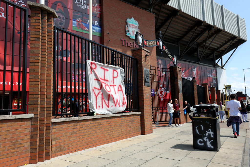 Tributes Laid For Diogo Jota At Anfield