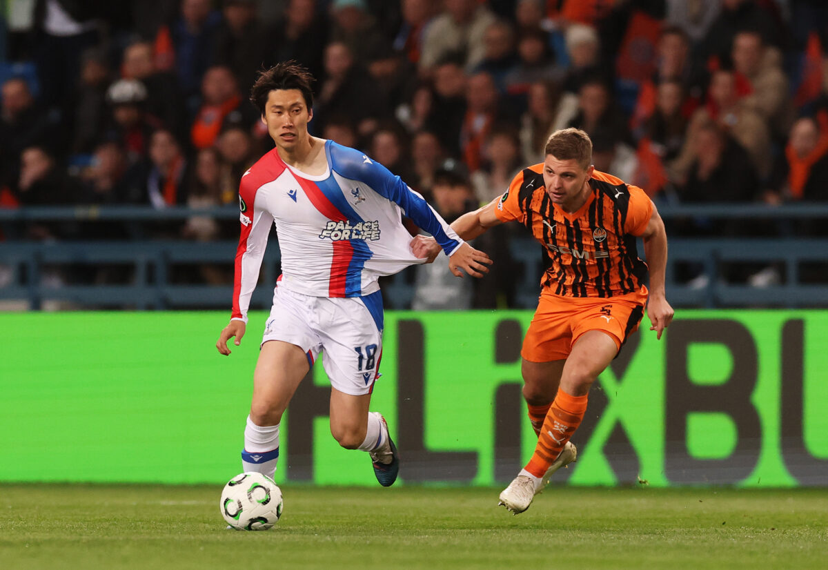 Daichi Kamada, Crystal Palace in azione nella semifinale di Conference League contro lo FC Shakhtar Donetsk - Ph Getty Images