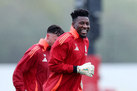 Manchester United Training Session And Press Conference - UEFA Europa League 2024/25 Quarter Final Second Leg