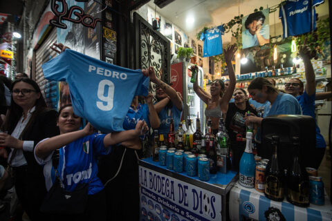 SSC Napoli Napoli Fans Celebrate Winning Serie A