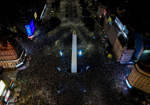 Fans Of Argentina Celebrate The Victory Against England In The FIFA World Cup 2026