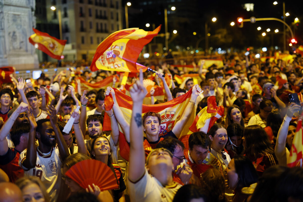 Football Fans Watch FIFA World Cup 2026 Spain v Argentina Final