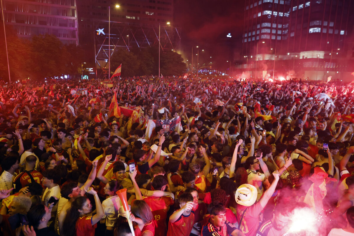 Football Fans Watch FIFA World Cup 2026 Spain v Argentina Final