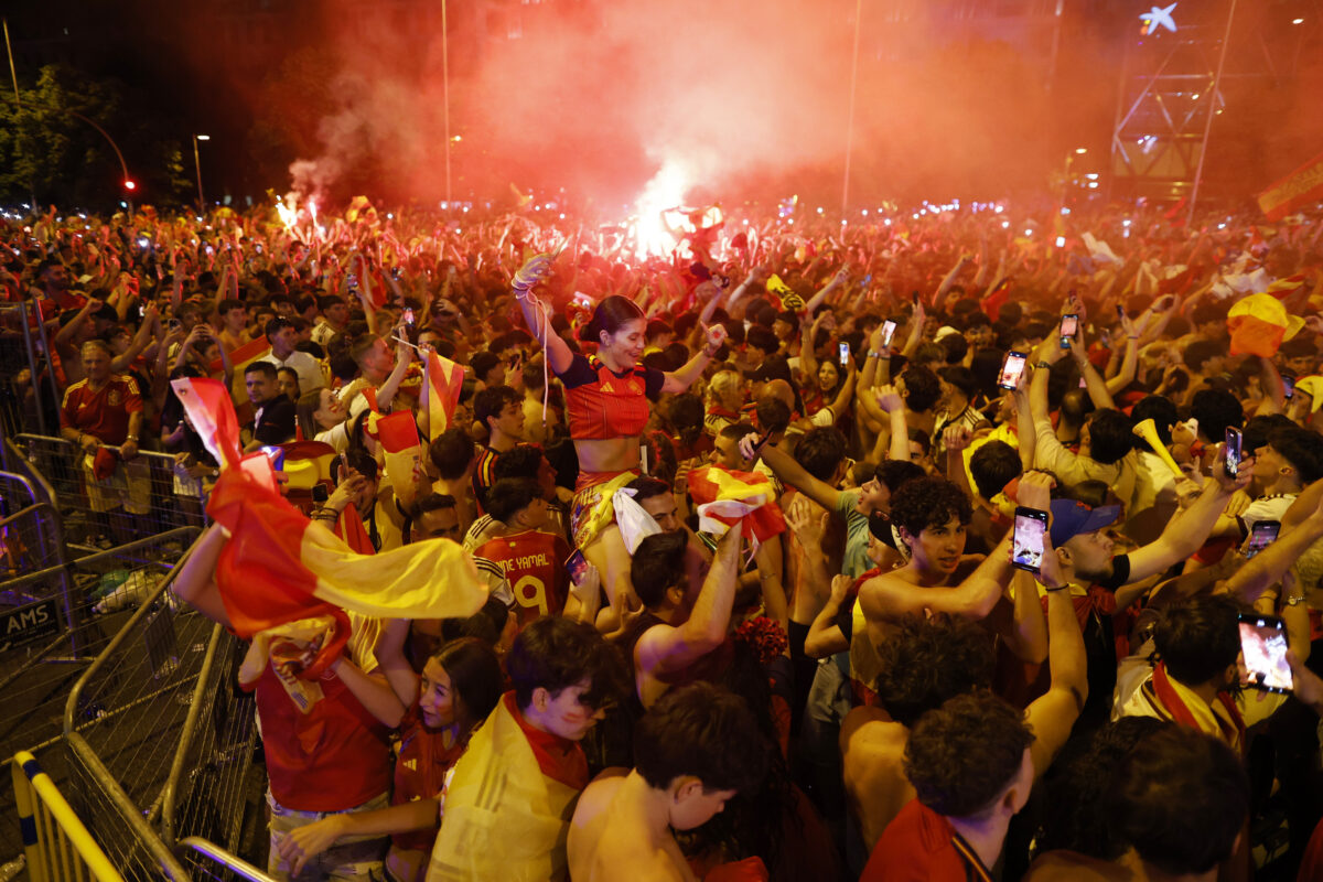 Football Fans Watch FIFA World Cup 2026 Spain v Argentina Final