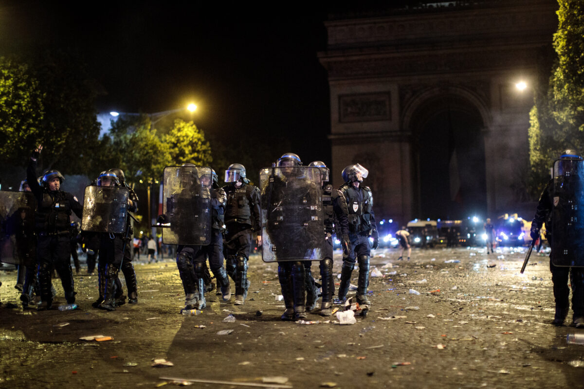 Fans Celebrate The Outcome Of The World Cup Final Between France And Croatia