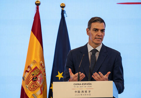 Spanish Prime Minister Holds Press Conference After Meeting Chinese President Xi Jinping
