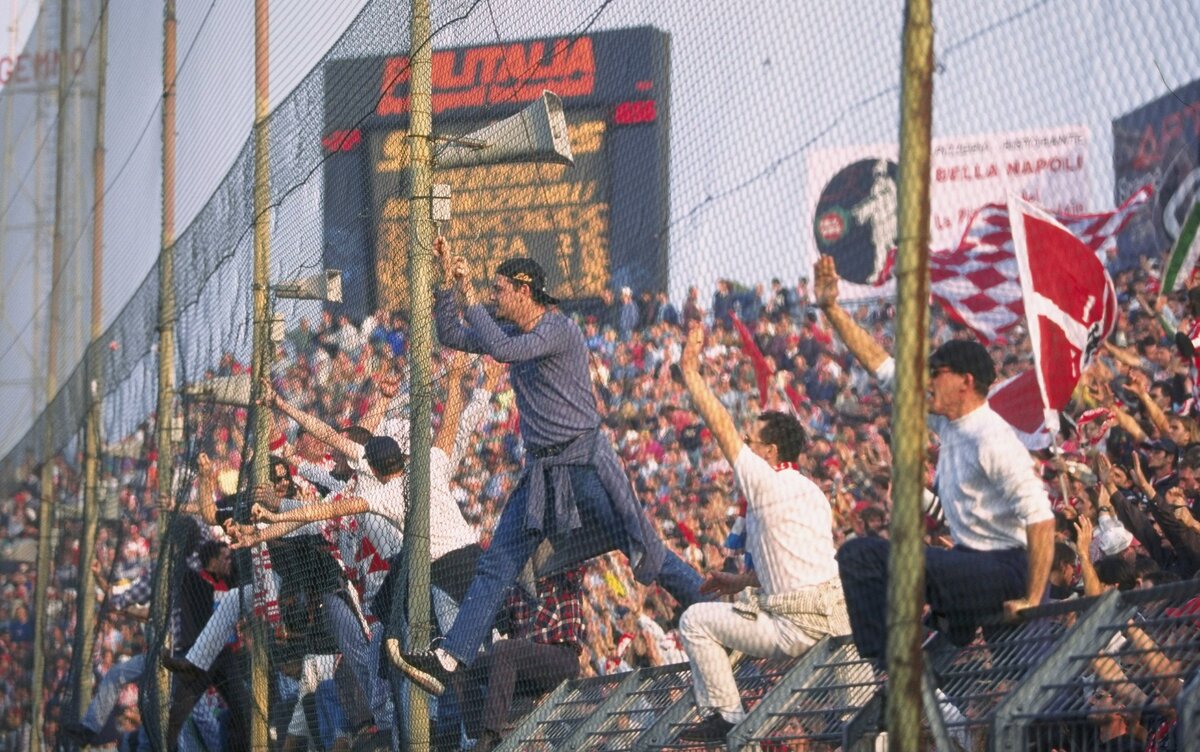 Vicenza fans celebrate their teams victory