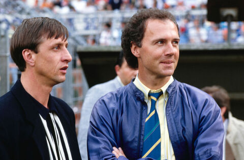 Franz Beckenbauer and Johan Cruyff 1987
