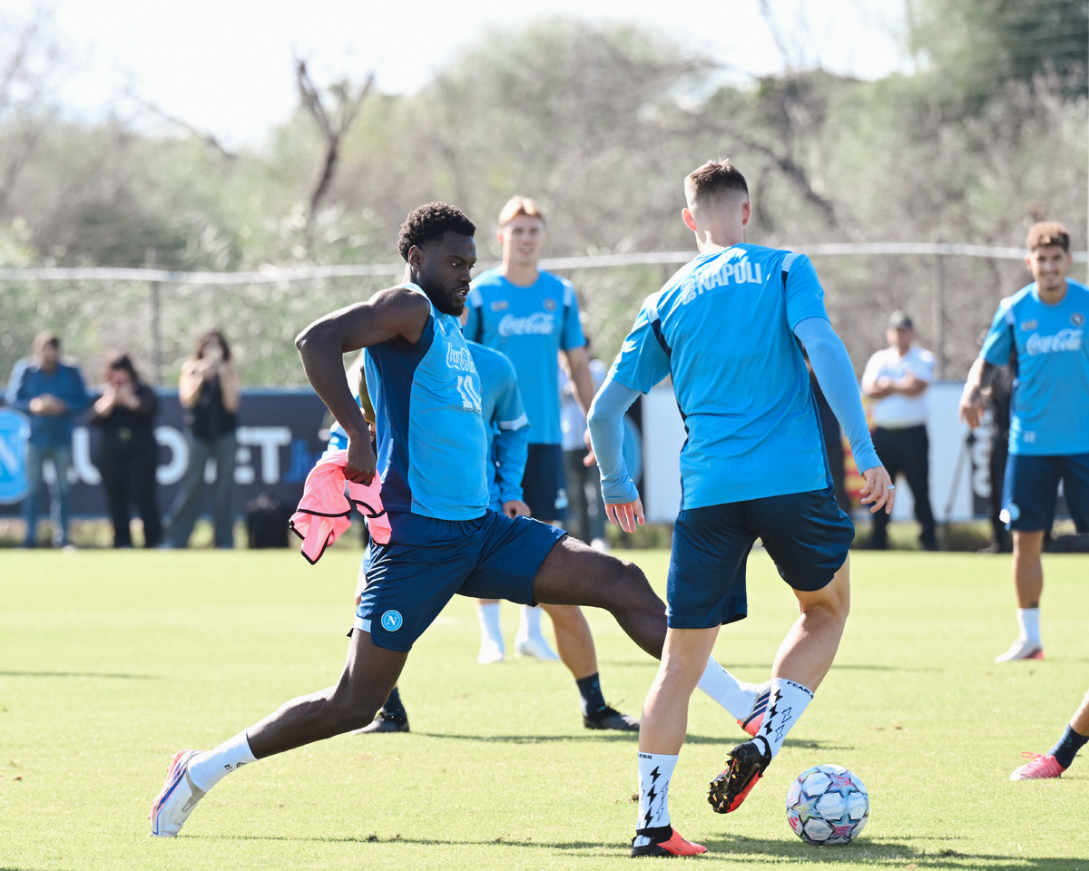 SSC Napoli Training Session And Press Conference - UEFA Champions League 2026/27 League Phase MD3