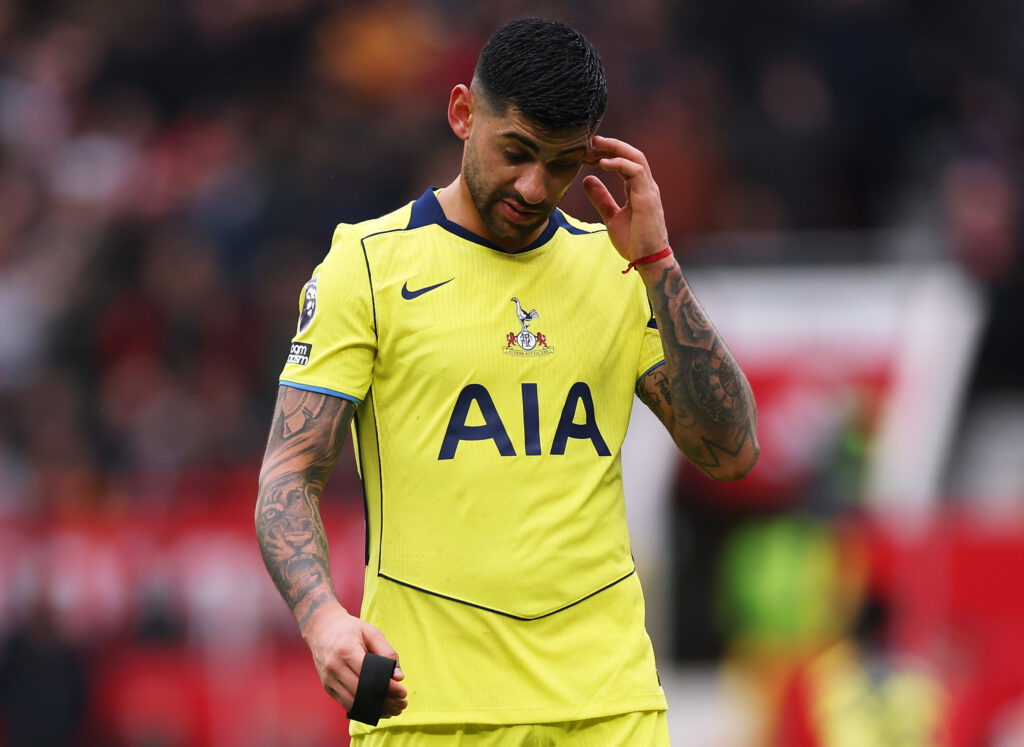 Romero, capitano del Tottenham durante Manchester United v Tottenham Hotspur di Premier League - Ph Getty Images